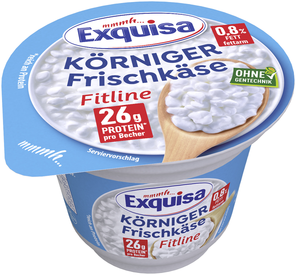 Exquisa Körniger Frischkäse Fitline 0,8% Natur 200g Exquisa Körniger Frischkäse Fitline 0,8% Natur 200g
