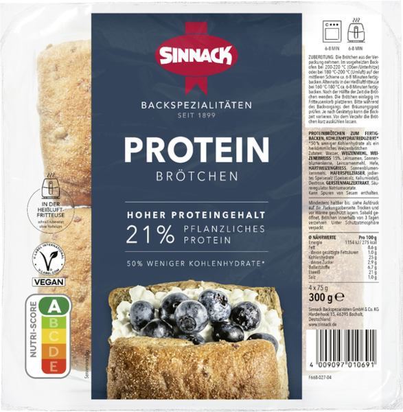 Sinnack 4 Proteinbrötchen 300g Sinnack 4 Proteinbrötchen 300g