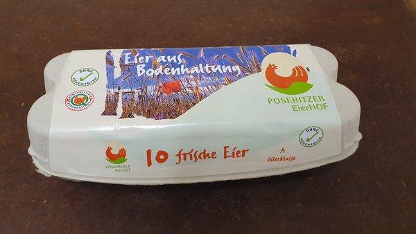 Poseritzer Eierhof Eier aus Bodenhaltung KL. M 10 Stück