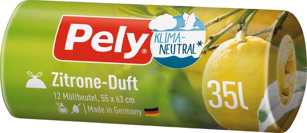 Pely Zugband-Beutel Zitronen-Duft 35l 12 Stück Pely Zugband-Beutel Zitronen-Duft 35l 12 Stück