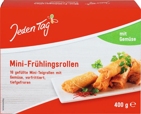 Jeden Tag Mini Frühlingsrollen mit Gemüse 16 Stück 400g Jeden Tag Mini Frühlingsrollen mit Gemüse 16 Stück 400g