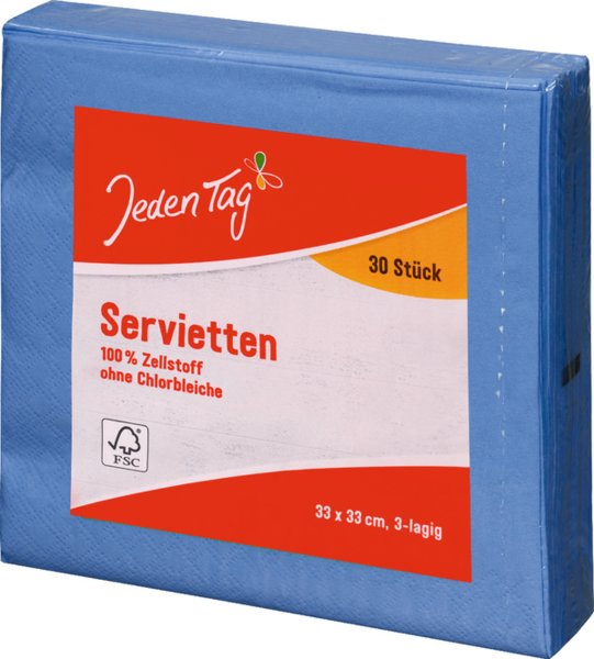 Jeden Tag Servietten 33x33cm jeansblau 30 Stück