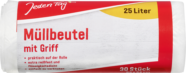 Jeden Tag Müllbeutel 25l mit Griff 30 Stück Jeden Tag Müllbeutel 25l mit Griff 30 Stück
