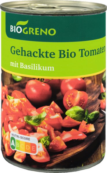 Biogreno gehackte Tomaten mit Basilikum 400g
