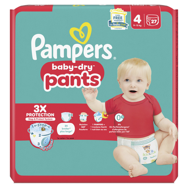 Pampers Baby Dry Pants Windeln Gr.4 Maxi 27 Stück