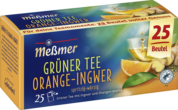 Meßmer Grüner Tee Orange-Ingwer 25 Beutel Meßmer Grüner Tee Orange-Ingwer 25 Beutel