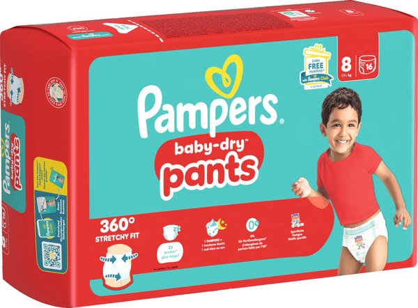 Pampers Baby Dry Pants Windeln Gr.8 Extra Large 16 Stück