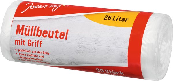 Jeden Tag Müllbeutel 25l mit Griff 30 Stück