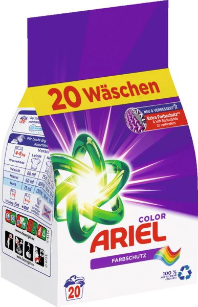 Ariel Colorwaschmittel Pulver 20 Waschladungen Ariel Colorwaschmittel Pulver 20 Waschladungen