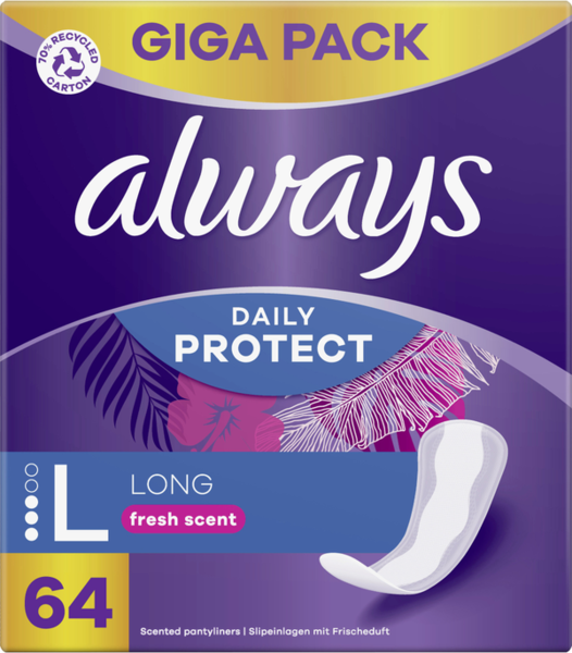 Always Daily Slipeinlagen Protect Long 64 Stück Always Daily Slipeinlagen Protect Long 64 Stück