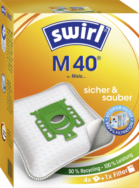 Swirl Staubsaugerbeutel M40 4 Stück Swirl Staubsaugerbeutel M40 4 Stück