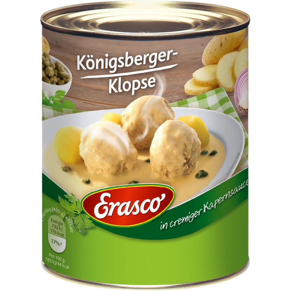 Erasco Könisberger Klopse in Kapernsauce 800g Erasco Könisberger Klopse in Kapernsauce 800g