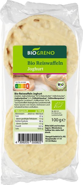 Biogreno Reiswaffeln Joghurt 100g Biogreno Reiswaffeln Joghurt 100g