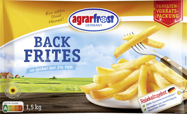 Agrarfrost Back Frites Normalschnitt 1,5kg Agrarfrost Back Frites Normalschnitt 1,5kg