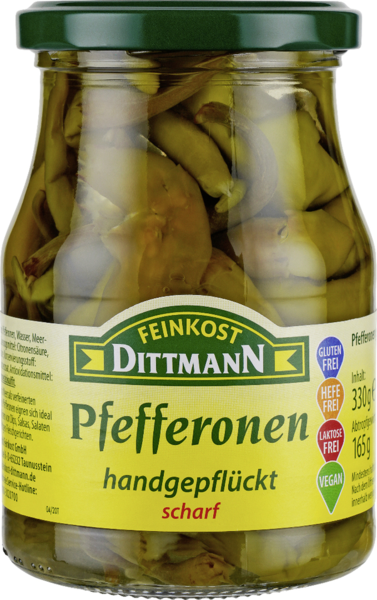 Dittmann Pfefferonen scharf 330g Dittmann Pfefferonen scharf 330g