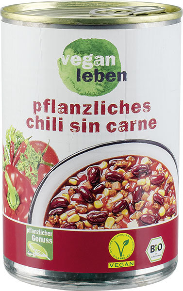 vegan leben Bio pflanzliches Chili sin Carne 400g vegan leben Bio pflanzliches Chili sin Carne 400g