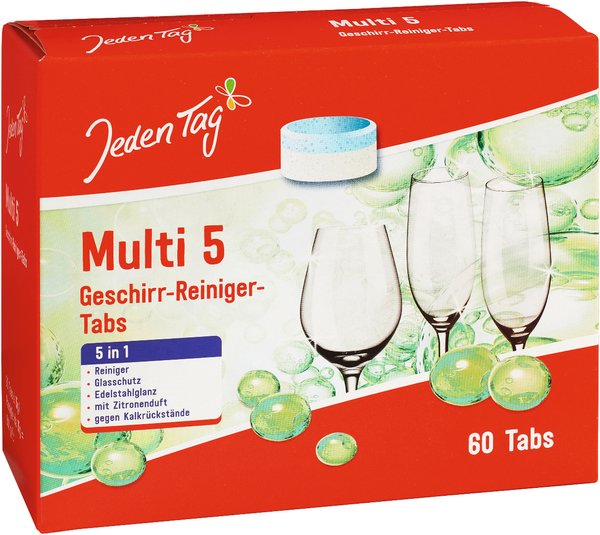 Jeden Tag Geschirr-Reiniger Tabs Classic 5 in 1 60x15g