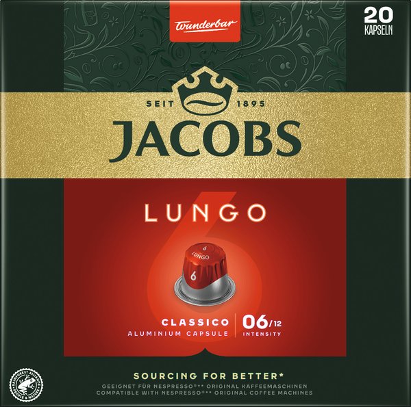 Jacobs Kaffee Kapseln Lungo 6 Classico 20 Stück 104g