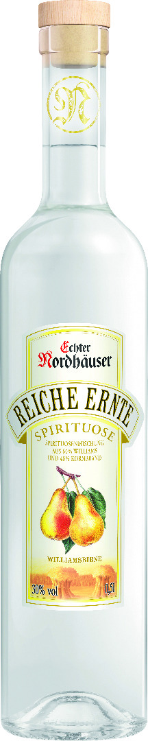 Echter Nordhäuser Reiche Ernte Williamsbirne 30% vol. 0,5l Echter Nordhäuser Reiche Ernte Williamsbirne 30% vol. 0,5l