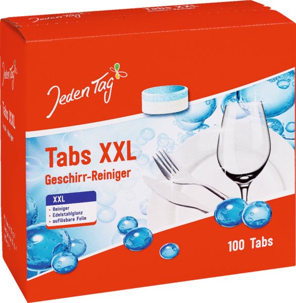 Jeden Tag Geschirr-Reiniger Tabs Classic XXL 100x12g