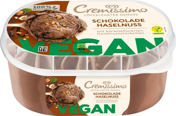 Cremissimo Eis Schokolade Haselnuss Vegan 825ml