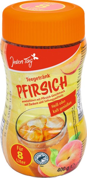 Jeden Tag Pfirsichteegetränk ergibt 8l 400g