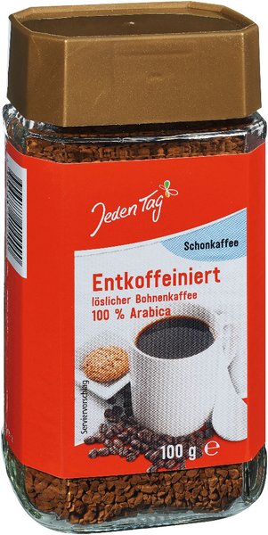 Jeden Tag Entkoffeinierter löslicher Bohnenkaffee 100g