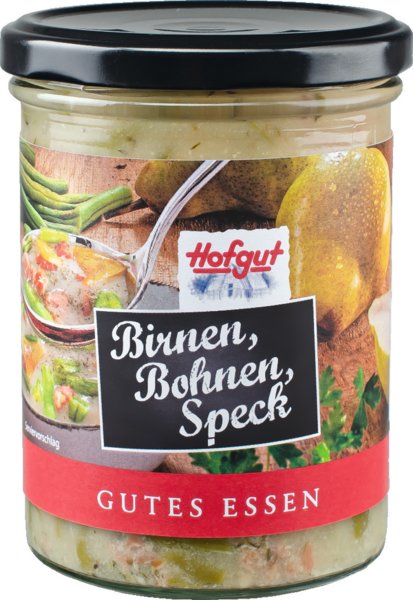 Hofgut Birnen, Bohnen, Speck 390g Hofgut Birnen, Bohnen, Speck 390g