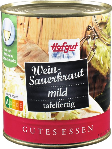 Hofgut Weinsauerkraut mild 850ml Hofgut Weinsauerkraut mild 850ml