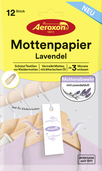 Aeroxon Mottenpapier Lavendel 12 Streifen