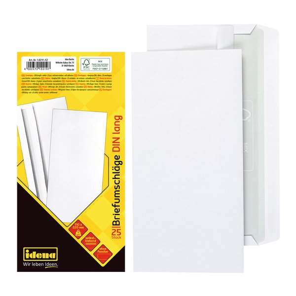 Idena Briefumschläge DIN lang 25 Stück