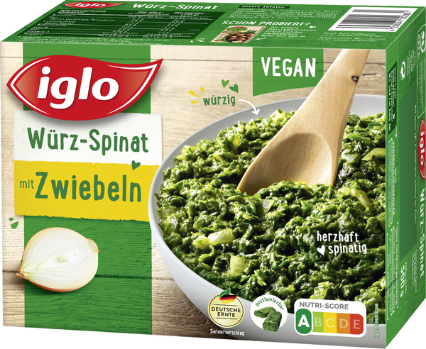 iglo Würz-Spinat Zwiebeln 500g iglo Würz-Spinat Zwiebeln 500g