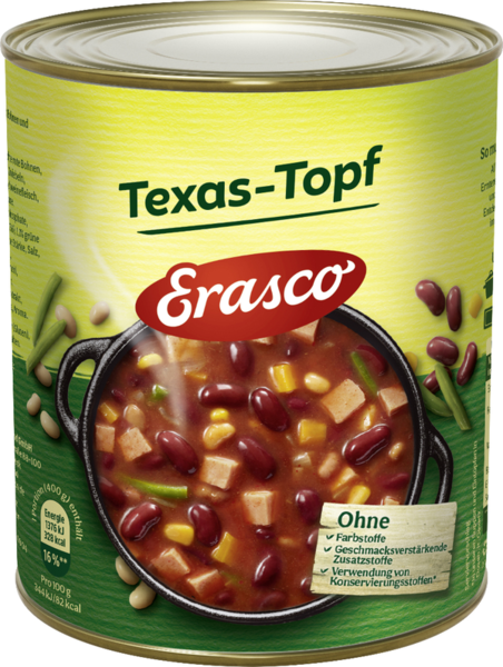Erasco Texas-Topf 800g Erasco Texas-Topf 800g