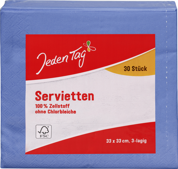 Jeden Tag Servietten 33x33cm jeansblau 30 Stück Jeden Tag Servietten 33x33cm jeansblau 30 Stück