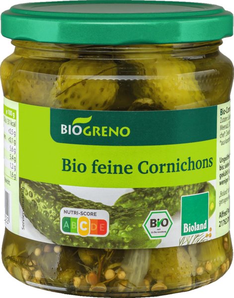 Biogreno Feine Cornichons 370ml