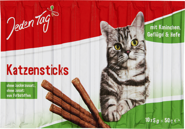 Jeden Tag Katzensticks Kaninchen & Geflügel 10x5g Jeden Tag Katzensticks Kaninchen & Geflügel 10x5g