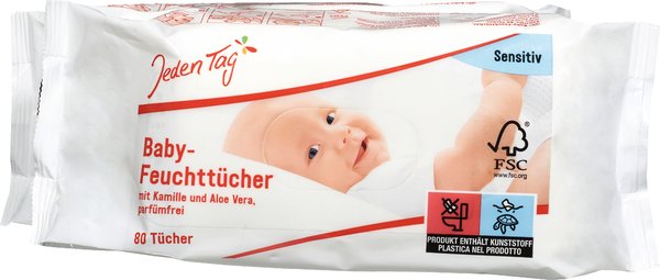 Jeden Tag Baby-Feuchttücher Sensitive 2x80 Stück