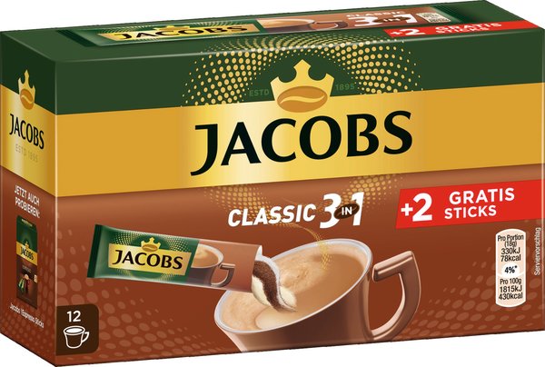 Jacobs Instant Kaffeepulver 3in1 216g Jacobs Instant Kaffeepulver 3in1 216g