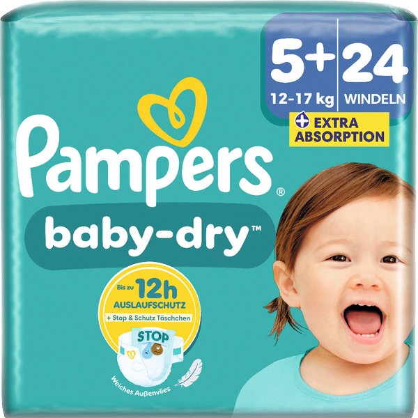Pampers Baby Dry Windeln Gr.5+ Junior Plus 24 Stück