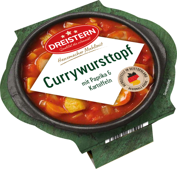 Dreistern Currywursttopf mit Kartoffeln 400g Dreistern Currywursttopf mit Kartoffeln 400g
