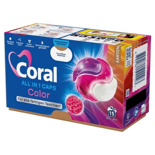 Coral All in 1 Caps Color 15 Waschladungen Coral All in 1 Caps Color 15 Waschladungen