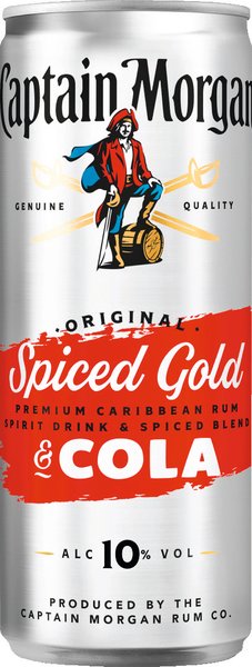 Captain Morgan Original Spiced Gold & Cola 10% vol. 0,25l Captain Morgan Original Spiced Gold & Cola 10% vol. 0,25l