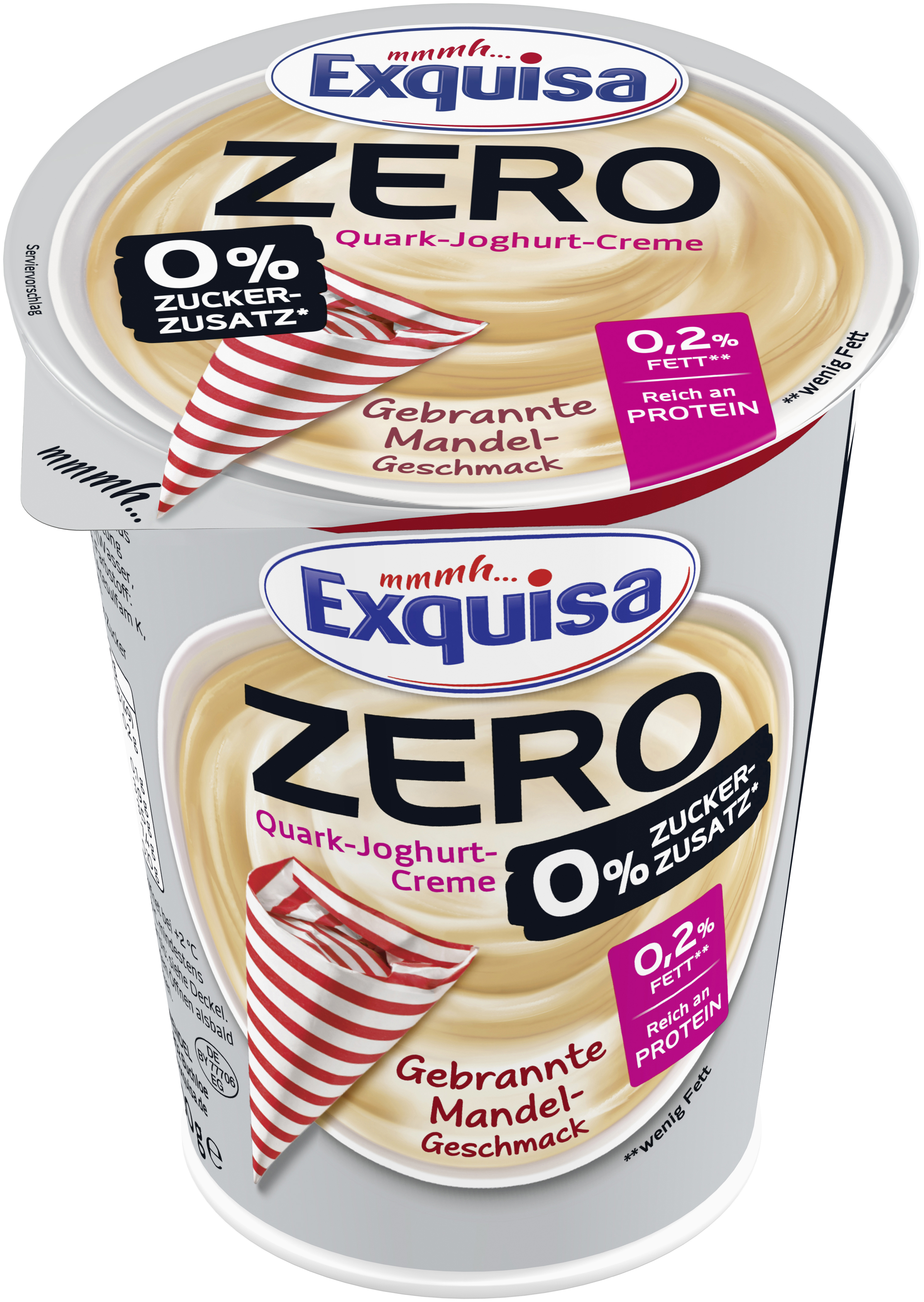 Exquisa ZERO Quark-Joghurt-Creme Gebrannte Mandel-Geschmack 400g