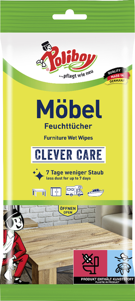 Poliboy Möbelfeuchttücher Clever Care 24 Stück Poliboy Möbelfeuchttücher Clever Care 24 Stück