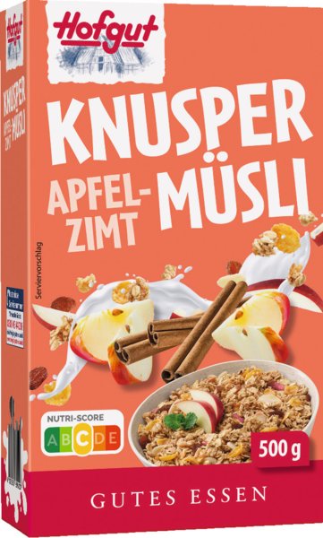 Hofgut Knuspermüsli Apfel-Zimt 500g