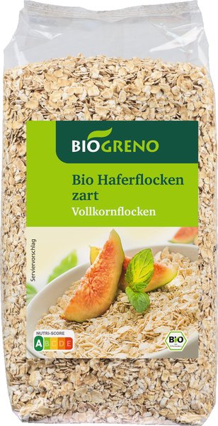 Biogreno Haferflocken zart Vollkornhaferflocken 500g