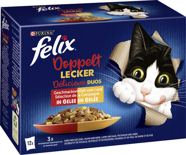 Purina Felix Doppelt Lecker Geschmackvielfalt vom Land in Gelee 12x85g