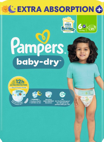Pampers Baby Dry Windeln Gr.6+ Extra Large 21 Stück Pampers Baby Dry Windeln Gr.6+ Extra Large 21 Stück