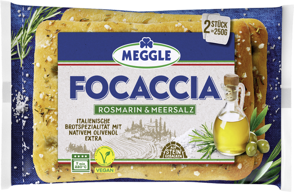 Meggle Focaccia Rosmarin & Meersalz 2x125g Meggle Focaccia Rosmarin & Meersalz 2x125g