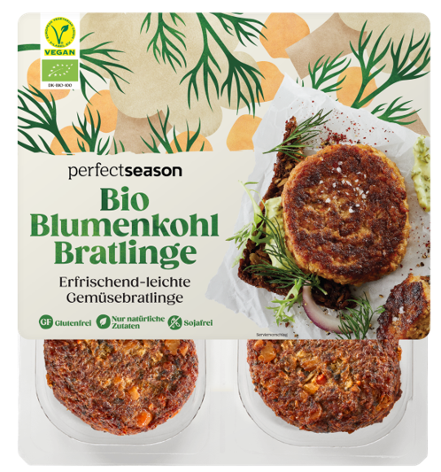 perfektseason Bio Blumenkohl Bratlinge 200g perfektseason Bio Blumenkohl Bratlinge 200g